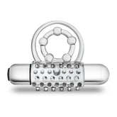 Stay Hard Vibrating Super Clitifier - Vibrating Cock Ring - Clear BULLETS